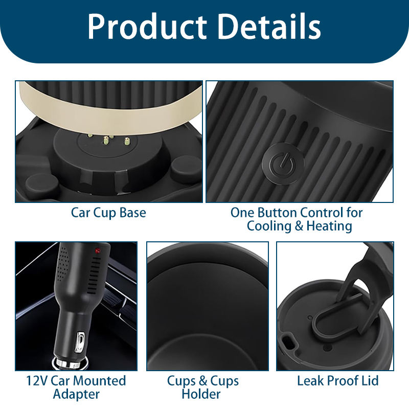 Aida AD-HC350 Smart Temperature Co<i></i>ntrol Cooling Heating Coffee Mug - 12V Car Use with LED Display